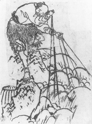 Katsushika Hokusai - Study of a Cormorant Fisherman I