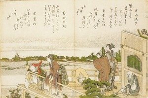 Katsushika Hokusai - People on the Balcony of the Sazaido