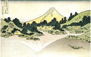 Katsushika Hokusai - Mount Fuji Reflected on Water at Misaka in Kai Province