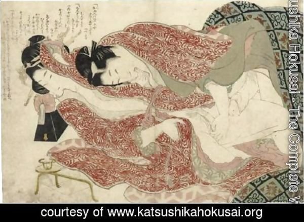 Katsushika Hokusai - 'Ehon Tsuhi No Hinagata' By Hokusai And One Sheet From The Series 'Negai No Itoguchi'