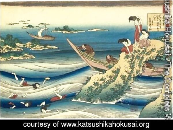 Katsushika Hokusai - Ono No Takamura From The Series 'Hyakunin Isshu No Ubaga Etoki'