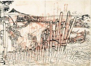 Katsushika Hokusai - Dessin Preparatoire Pour Les Cent Vues Du Mont Fuji