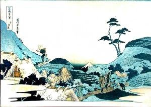 Katsushika Hokusai - Landscape with two falconers
