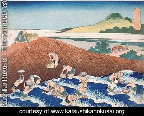 Katsushika Hokusai - Fishing in the River Kinu