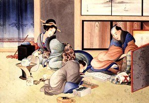 Katsushika Hokusai - A merchant making up the account