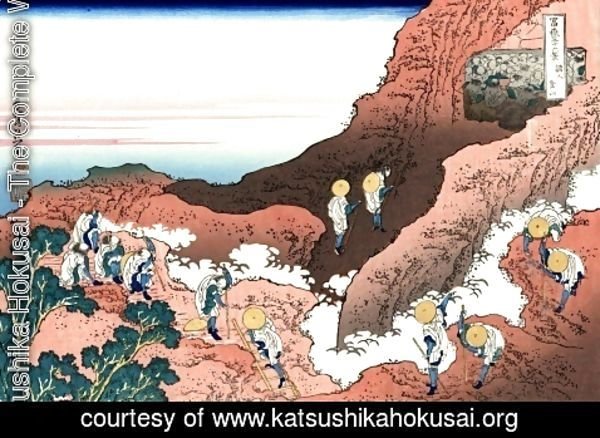 Katsushika Hokusai - Climbing on Mt. Fuji