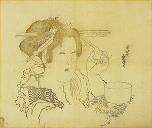 Katsushika Hokusai - Woman with a Teacup