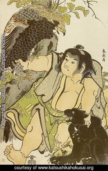 Katsushika Hokusai - Kintaro and the Wild Animals
