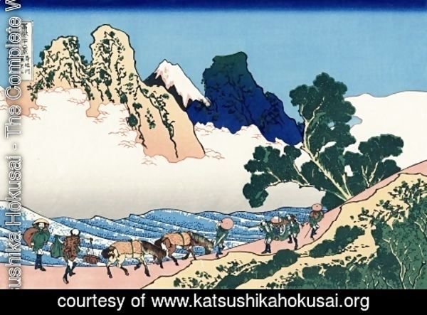 Katsushika Hokusai - Back of Mount Fuji from Minobu River (Minobugawa ura Fuji)