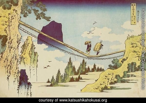 Suspension Bridge on the Border of Hida and Etchu Provinces (Hietsu no sakai tsuribashi)